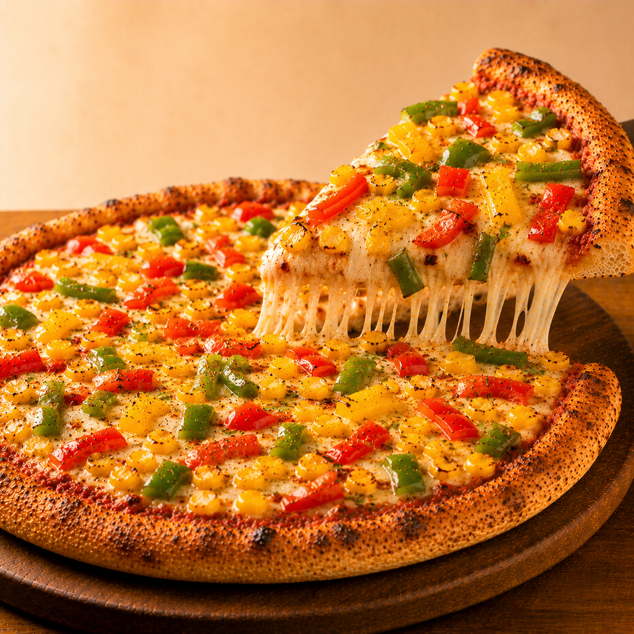 Capsicum & Sweet Corn Pizza