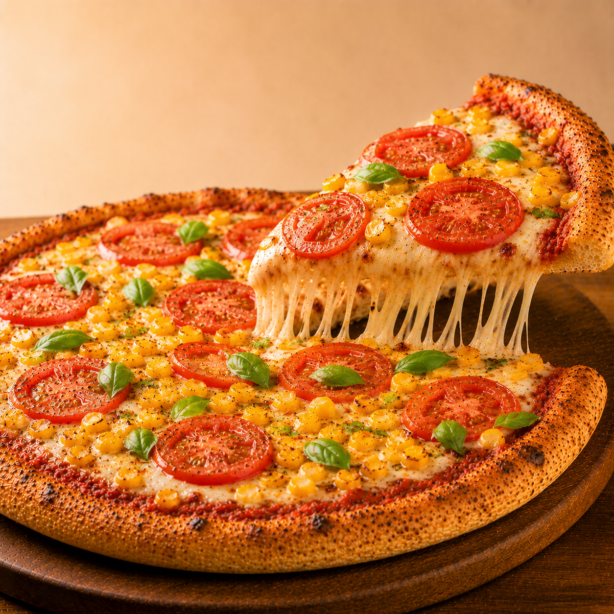 Tomato & Sweet Corn Pizza